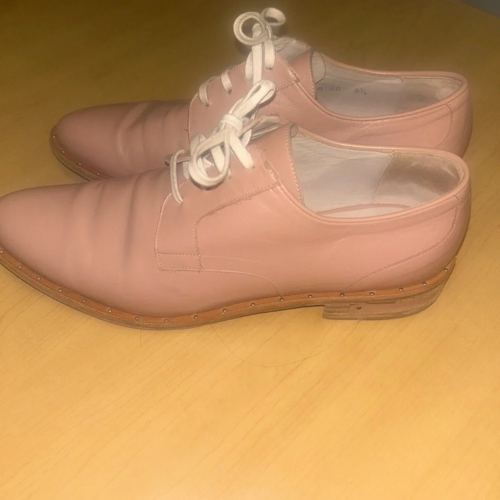 Freda Salvador Shoes Womens Size 8.5 Leather Oxford Flats Lace Up Made In Spain - Picture 4 of 5